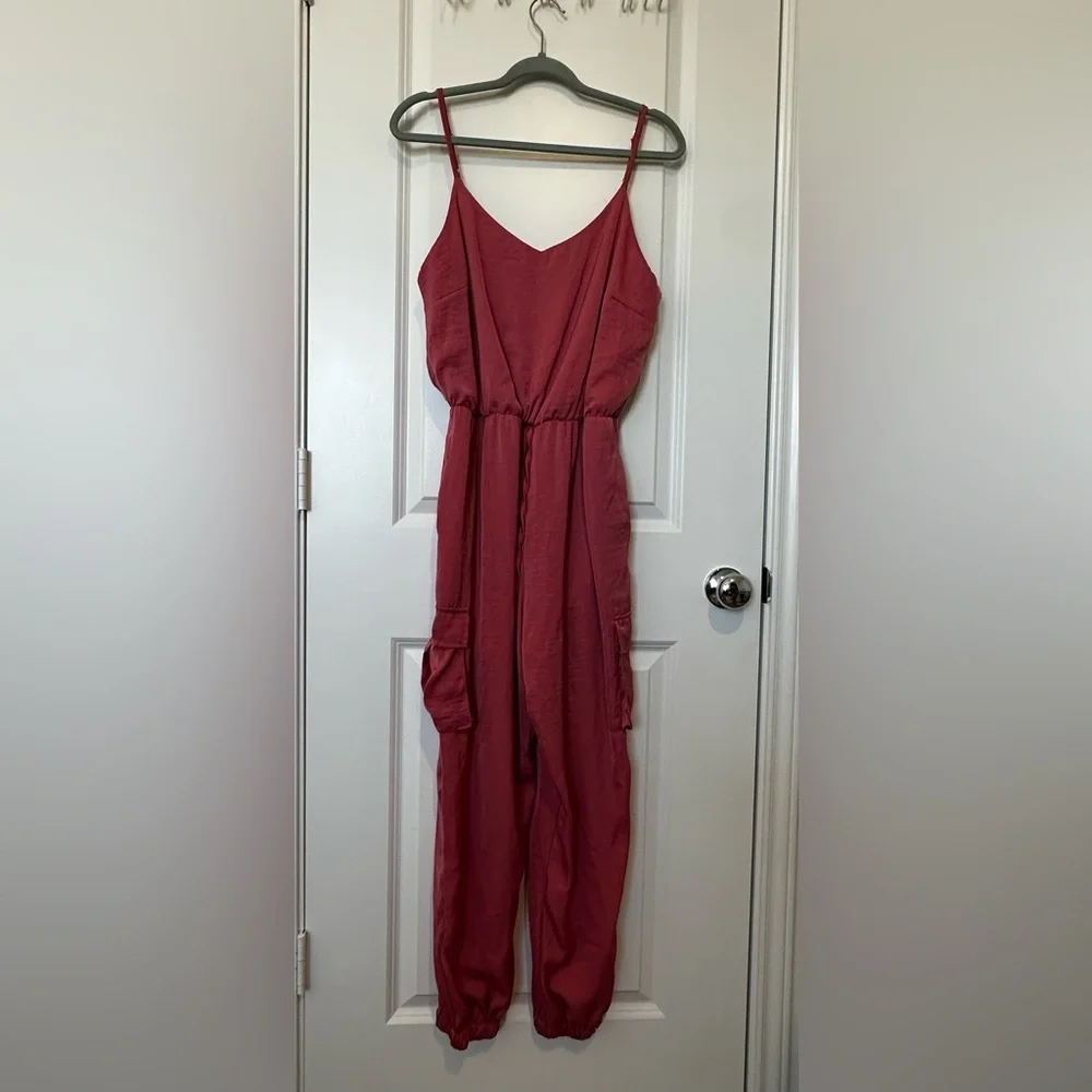 She + Sky Co Spaghetti Strap Satin Romper - Picture 1 of 4